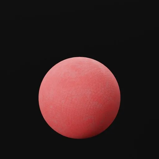 Highly detailed red 3D dodgeball model with textured surface for Blender rendering.
