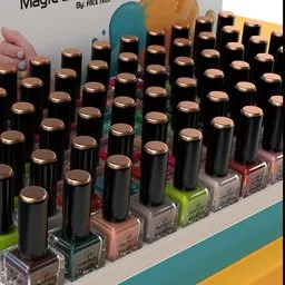 Nail enamel tray showcasing