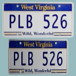 West Virginia Licence plate PL