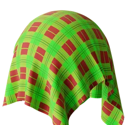 Plaid Multi Stripe Red Green Fabric