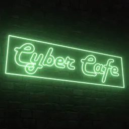 Neon Sign - Cyber Cafe