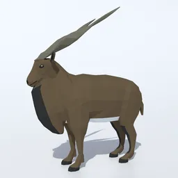 Low Poly Markhor Antelope