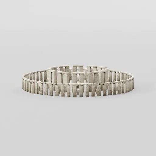 Realistic Blender 3D render of a stone henge with detailed PBR textures, optimized for historical 3D modeling.