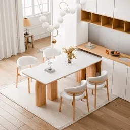 Modern Wood Dining Room Interior