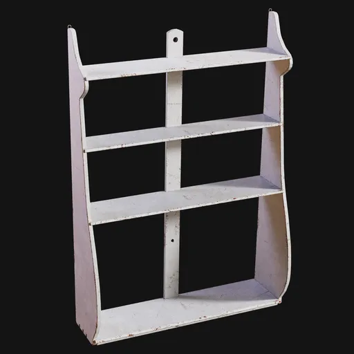 1800s Whaleback Wall Shelf Painted