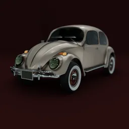 Detailed 3D model of a 1967 VW Beetle with 1500cc engine, suitable for Blender rendering.