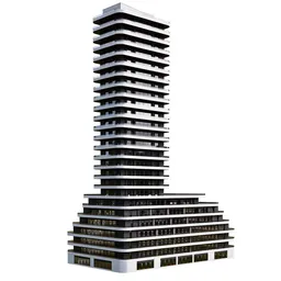 Detailed 3D skyscraper model with high-quality textures, perfect for architectural visualization in Blender.