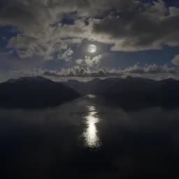 Moon Light at Night Landscape