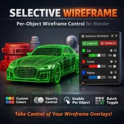 Selective Wireframe - Per-Object Wireframe Control for Blender