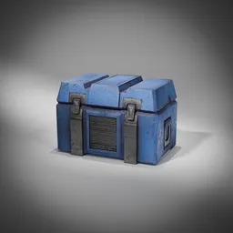 Industrial blue metal chest