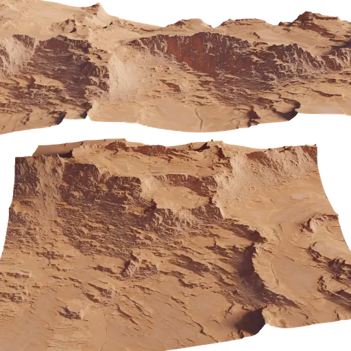 High-resolution 3D sandstone texture model, ideal for Blender rendering and landscape visualization.