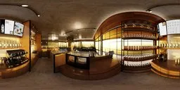 High-resolution HDR image capturing a warm, inviting coffee shop interior with natural lighting and detailed textures.