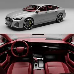 Audi RS7+Interior (Rigged)