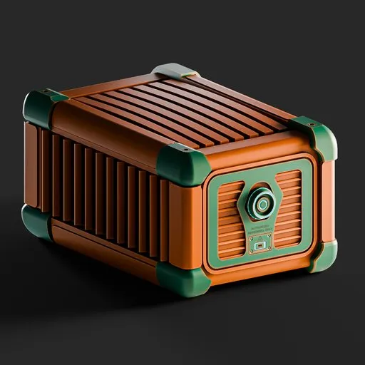 Orange Sci-Fi Secure Storage Crate