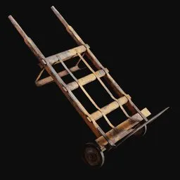 1940s Industrial Hand Truck Orange