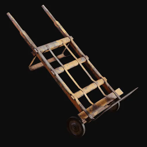 1940s Industrial Hand Truck Orange
