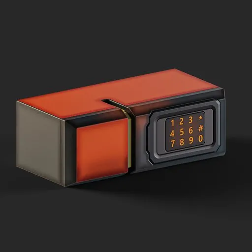 Orange Stylized Sci-Fi Safe Box
