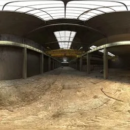 Empty Industrial Daytime Warehouse