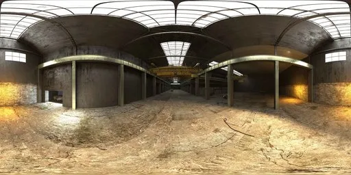 Empty Industrial Daytime Warehouse