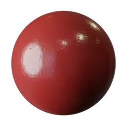 High-quality PBR texture of red scratched plastic suitable for 3D modeling in Blender, showing realistic wear for various uses.