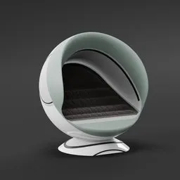 High-quality 3D rendered modern sphere chair with sleek design, ideal for Blender 3D artists looking for unique furniture models.
