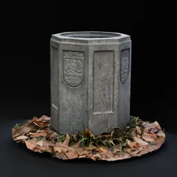 Old  Concrete Trash Bin