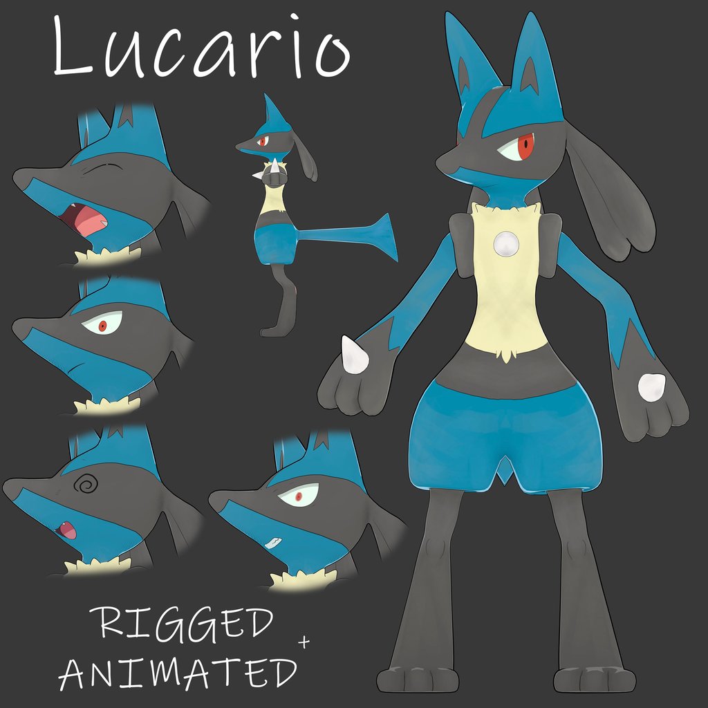 Lucario | FREE Monsters & Creatures models | Blendkit