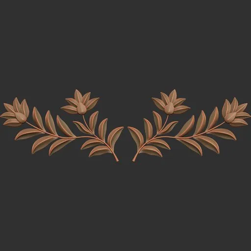 Symmetrical floral sculpting brush pattern for 3D modeling in Blender.