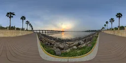 Seaside trail at sunset