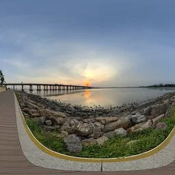 Seaside trail at sunset