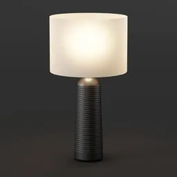Ribbed Black Table Lamp