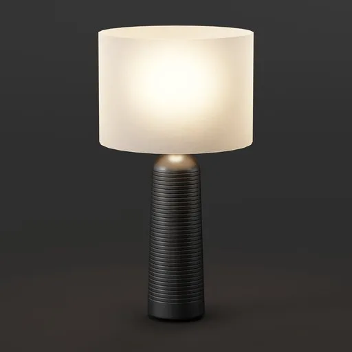 Ribbed Black Table Lamp