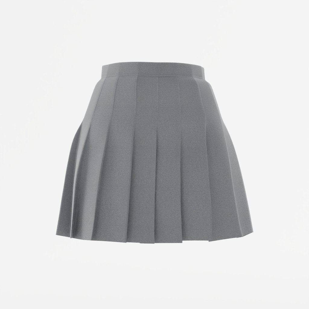Pleated Skirt Women Clothing models BlenderKit