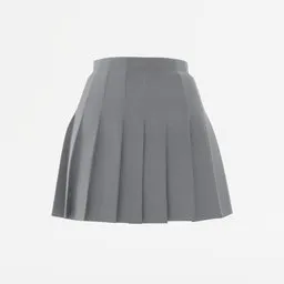 Pleated Skirt Women Clothing models BlenderKit