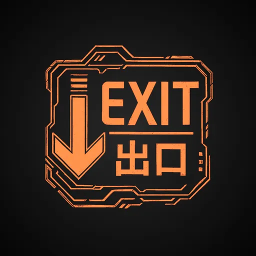 Cyberpunk Sign - Exit