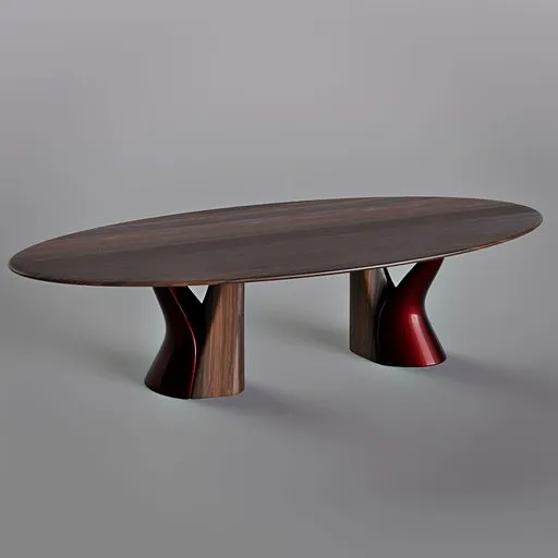 Modern round walnut table