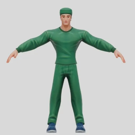 Male Surgeon in Green Scrubs