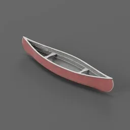 Fiberglass Red Canoe