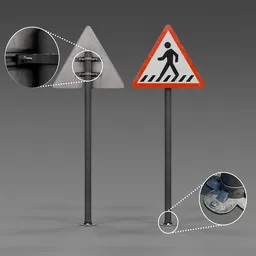 Sign pedestrian crossing