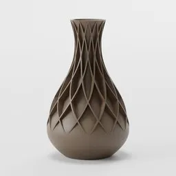 3D rendered vase with geometric pattern, optimized for Blender, ideal for virtual interior design projects.