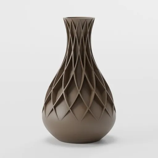 3D rendered vase with geometric pattern, optimized for Blender, ideal for virtual interior design projects.