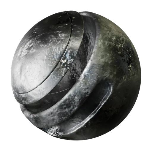High-resolution PBR damaged and scratched metal texture for 3D rendering.
