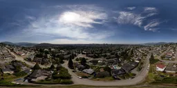 Modern Cityscape Sunny Cloudy Day