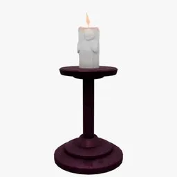 Detailed 3D fantasy candle lamp model with high resolution textures, ideal for Blender anime/cartoon projects.