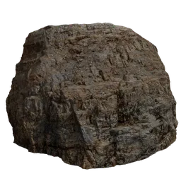 Detailed 3D rocky terrain model, suitable for Blender, showcasing realistic textures and natural rugged features.