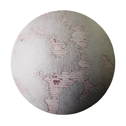 Texture of aged plaster wall with cracks and weathering, ideal for realistic 3D modeling in Blender.