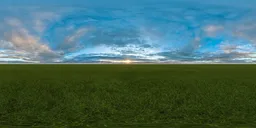 Green grass cloudy blue sky pure sky