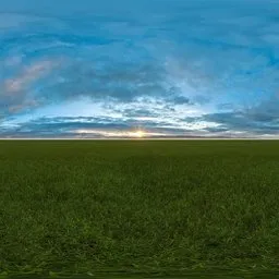 Green grass cloudy blue sky pure sky
