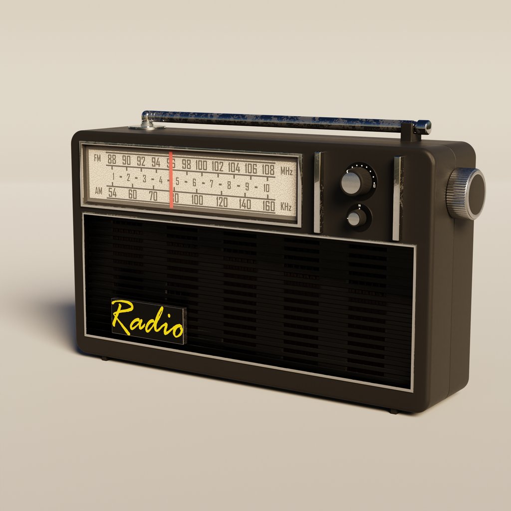 Antique radio with batteries | Audio Devices models | BlenderKit