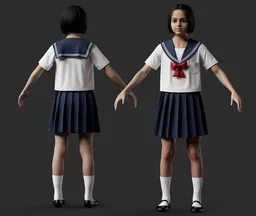 Japanese Sailor School Uniform Girl